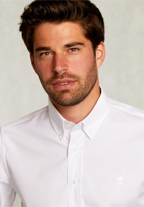 Custom Fit Uni Shirt White - Wit