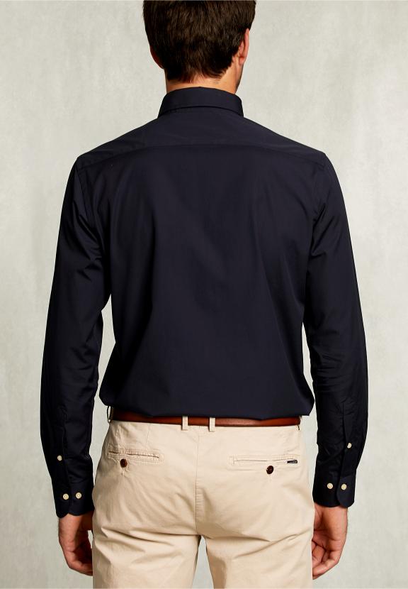 Custom Fit Uni Shirt Blue - Blauw