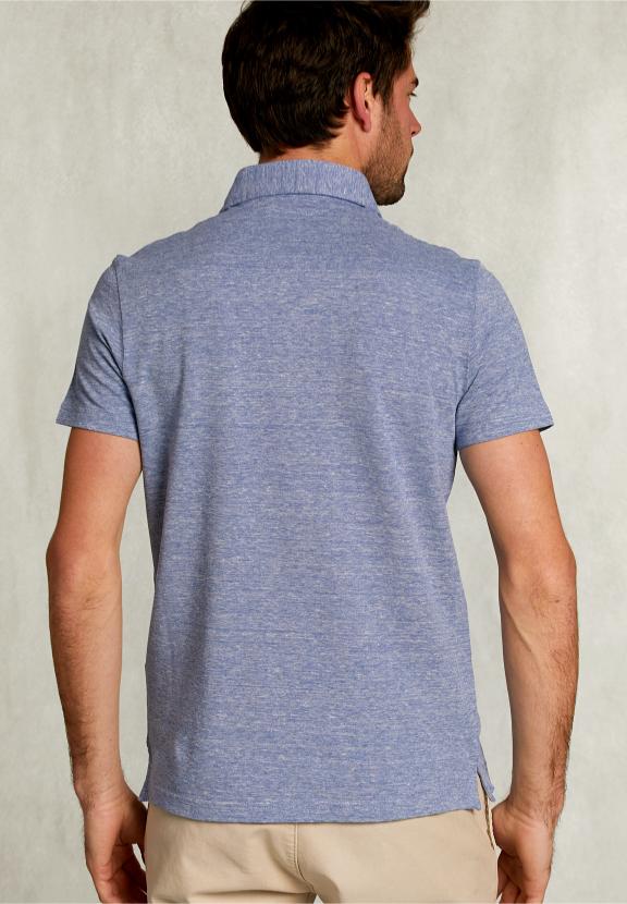 Custom Fit Cotton Polo Anon Blue Mix - Bleu