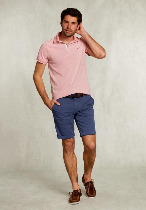 Custom Fit Cotton Polo Lt Bellini Mix - Oranje
