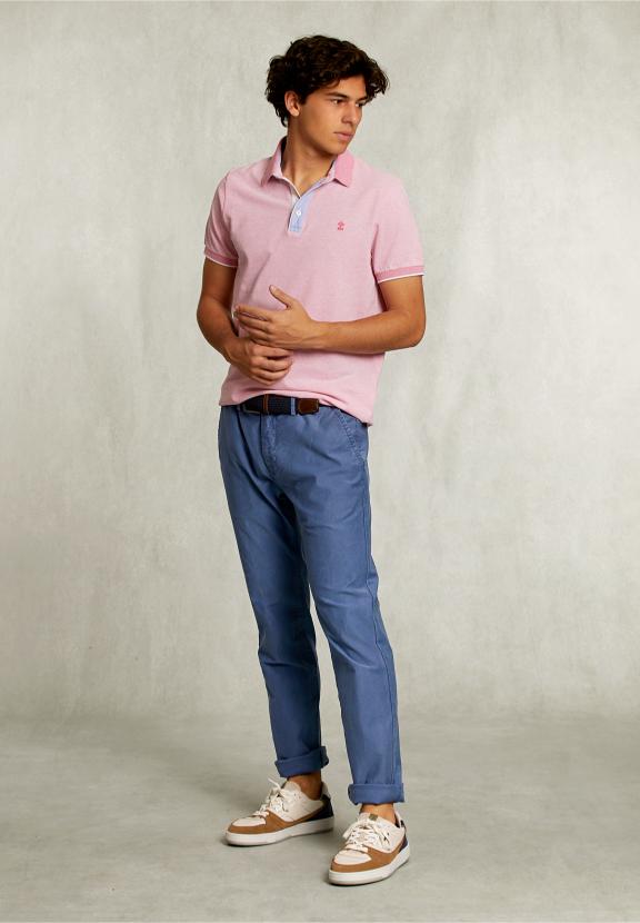 Custom Fit Cotton Polo Dark Sugar Mix - Roze