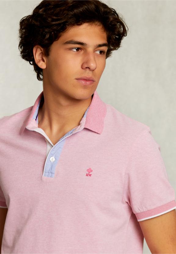 Custom Fit Cotton Polo Dark Sugar Mix - Roze