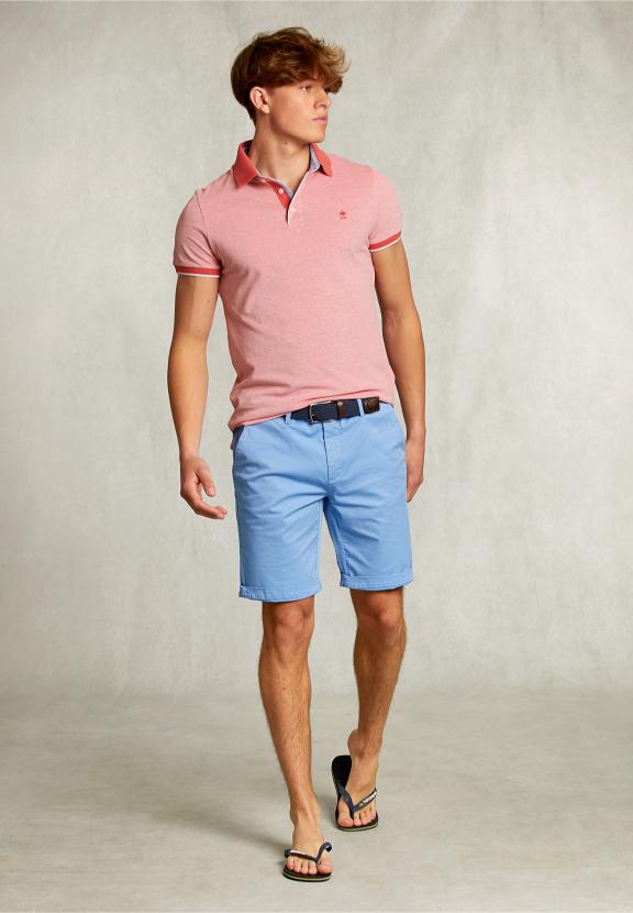 Custom Fit Cotton Polo Dark Cosmopolitan Mix - Roze