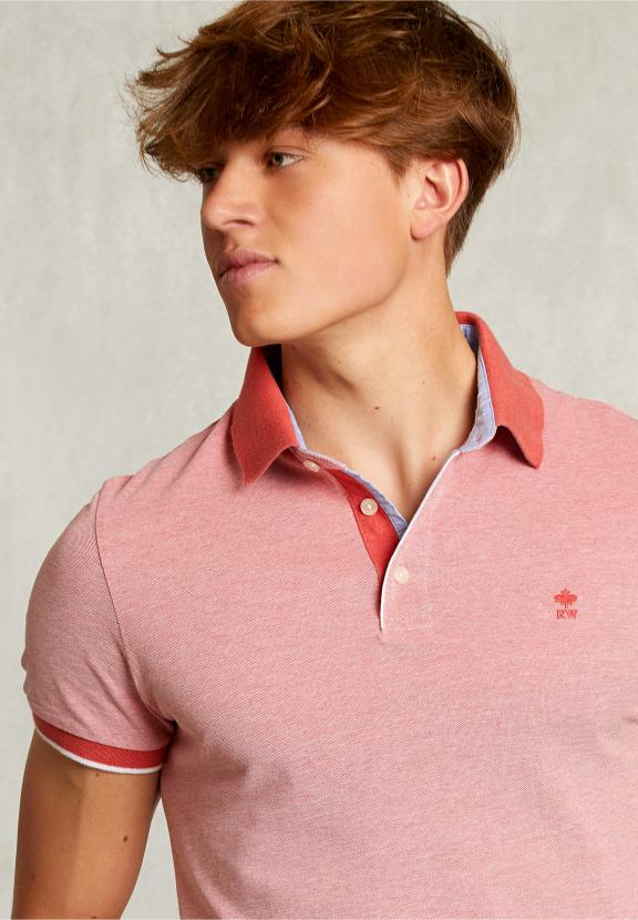 Custom Fit Cotton Polo Dark Cosmopolitan Mix - Roze