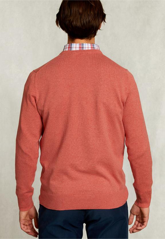 Normal Fit Basic Cotton Crew Neck Pullover Terra Mix - Orange