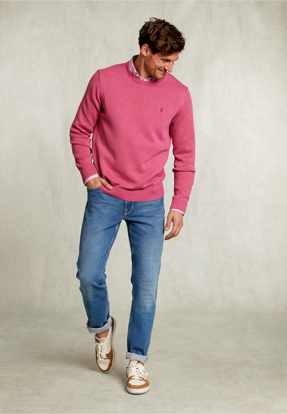 Custom Fit Soft Cotton Sweater Amaranth - Rose