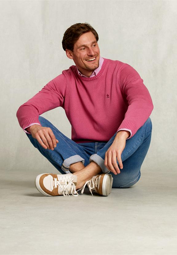 Custom Fit Soft Cotton Sweater Amaranth - Rose