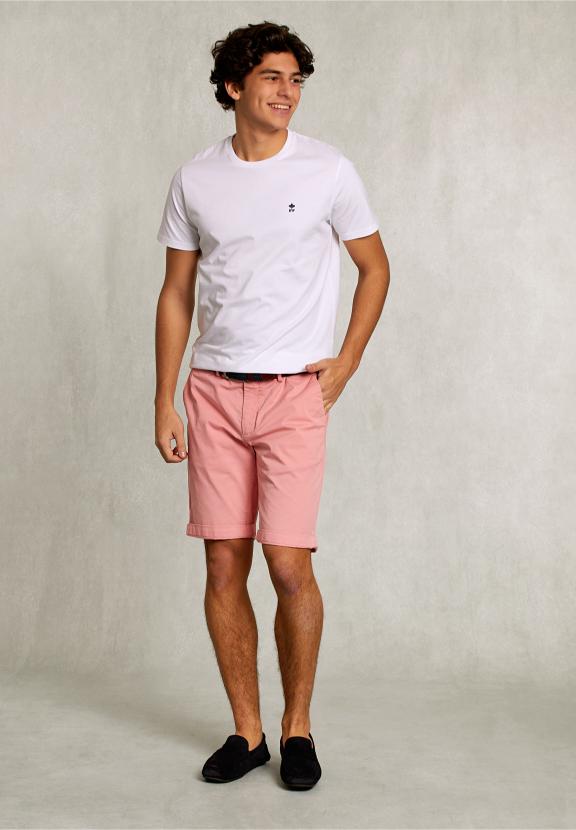 Cotton Chino Short Peach - Oranje