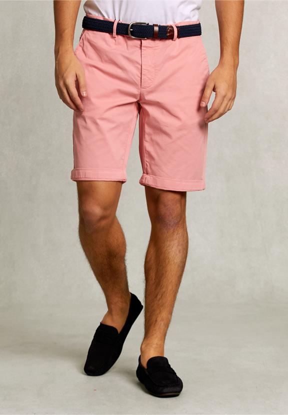 Cotton Chino Short Peach - Oranje