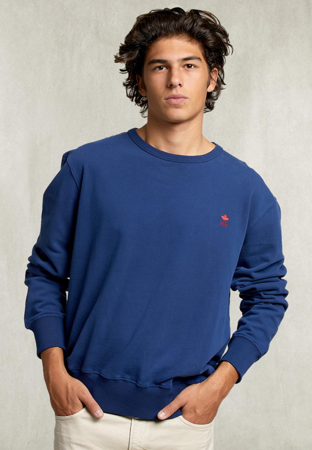 Basic Crew Neck Sweater Oxford Blue - Blauw