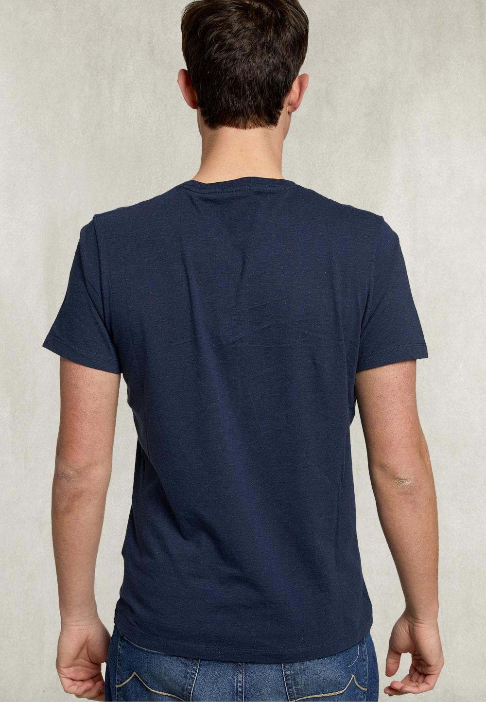 Custom Fit Pima Cotton T-Shirt With Pocket Urban Mix - Blauw