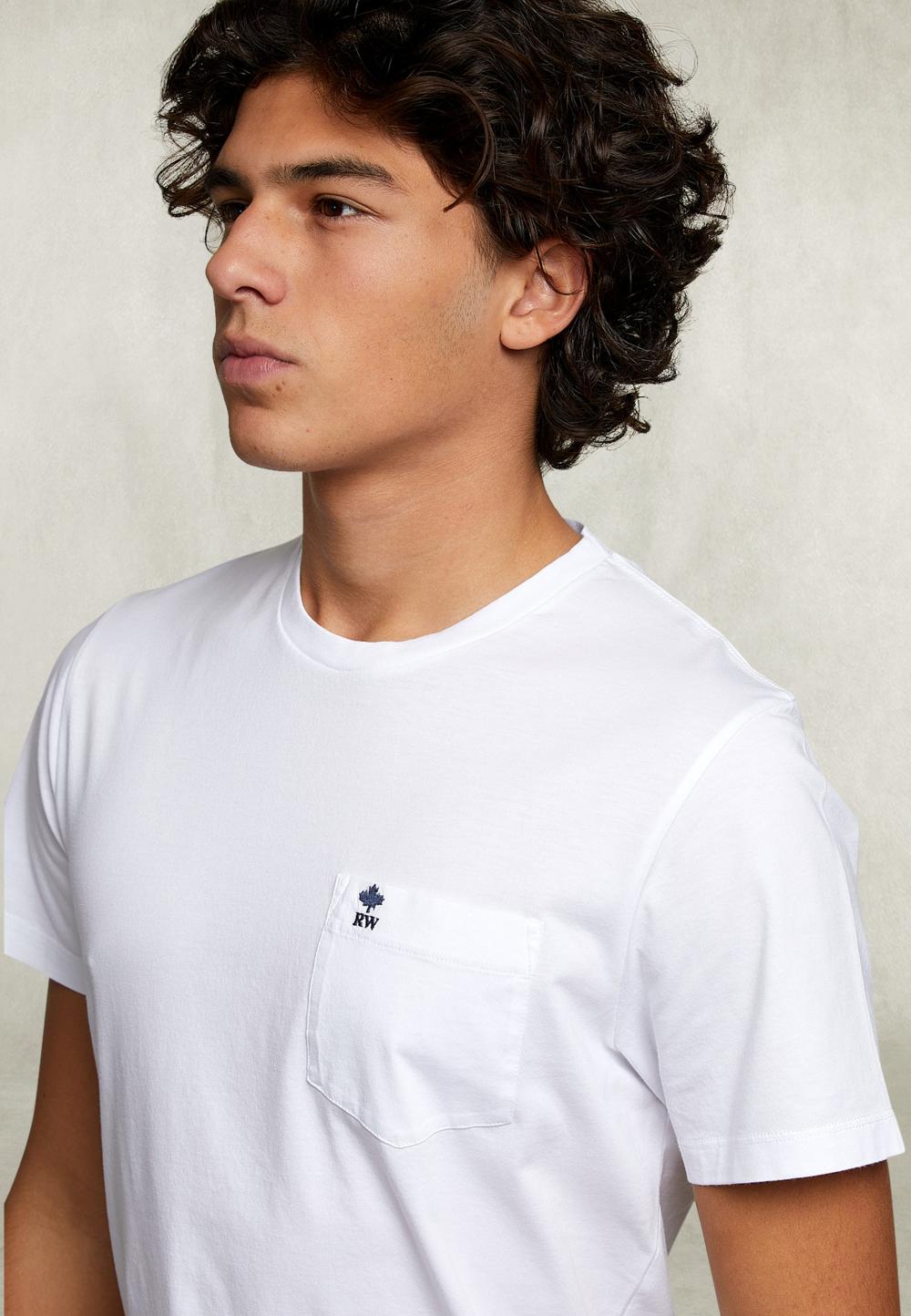 Custom Fit Pima Cotton T-Shirt With Pocket In White - Wit