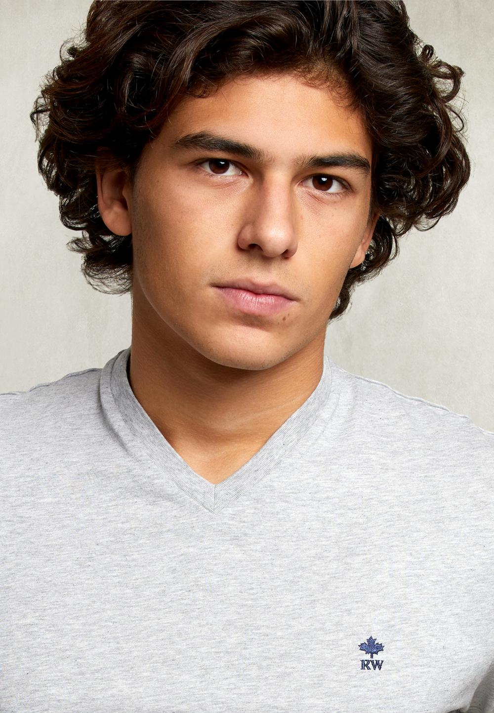 Slim Fit Pima Cotton T-Shirt Oyster Mix - Gris