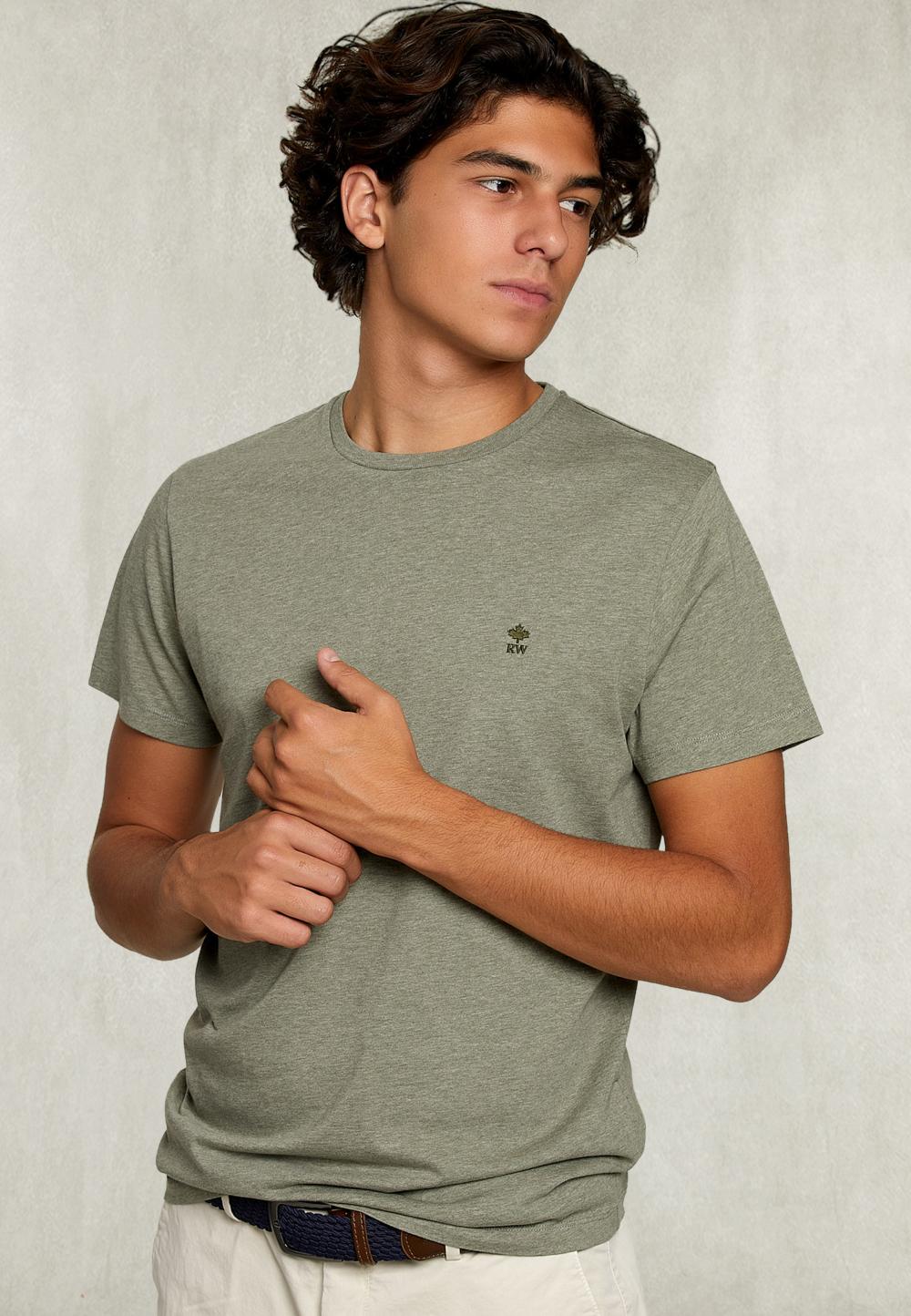 Custom Fit Pima Cotton Crew Neck T-Shirt Herb Mix - Vert