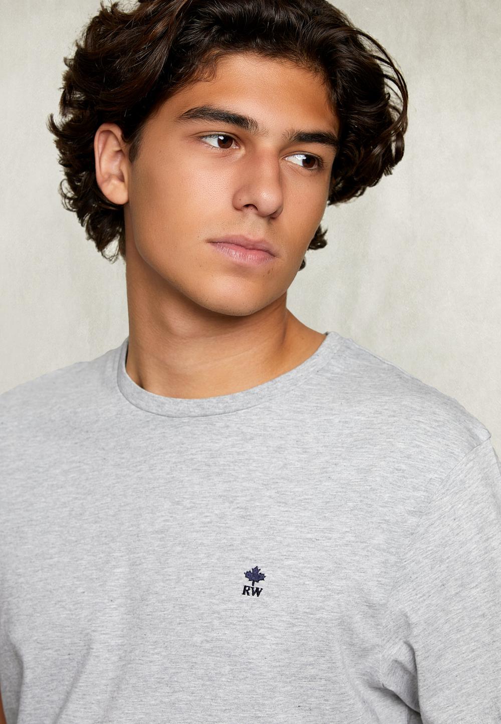 Custom Fit Pima Cotton Crew Neck T-Shirt Oyster Mix - Gris