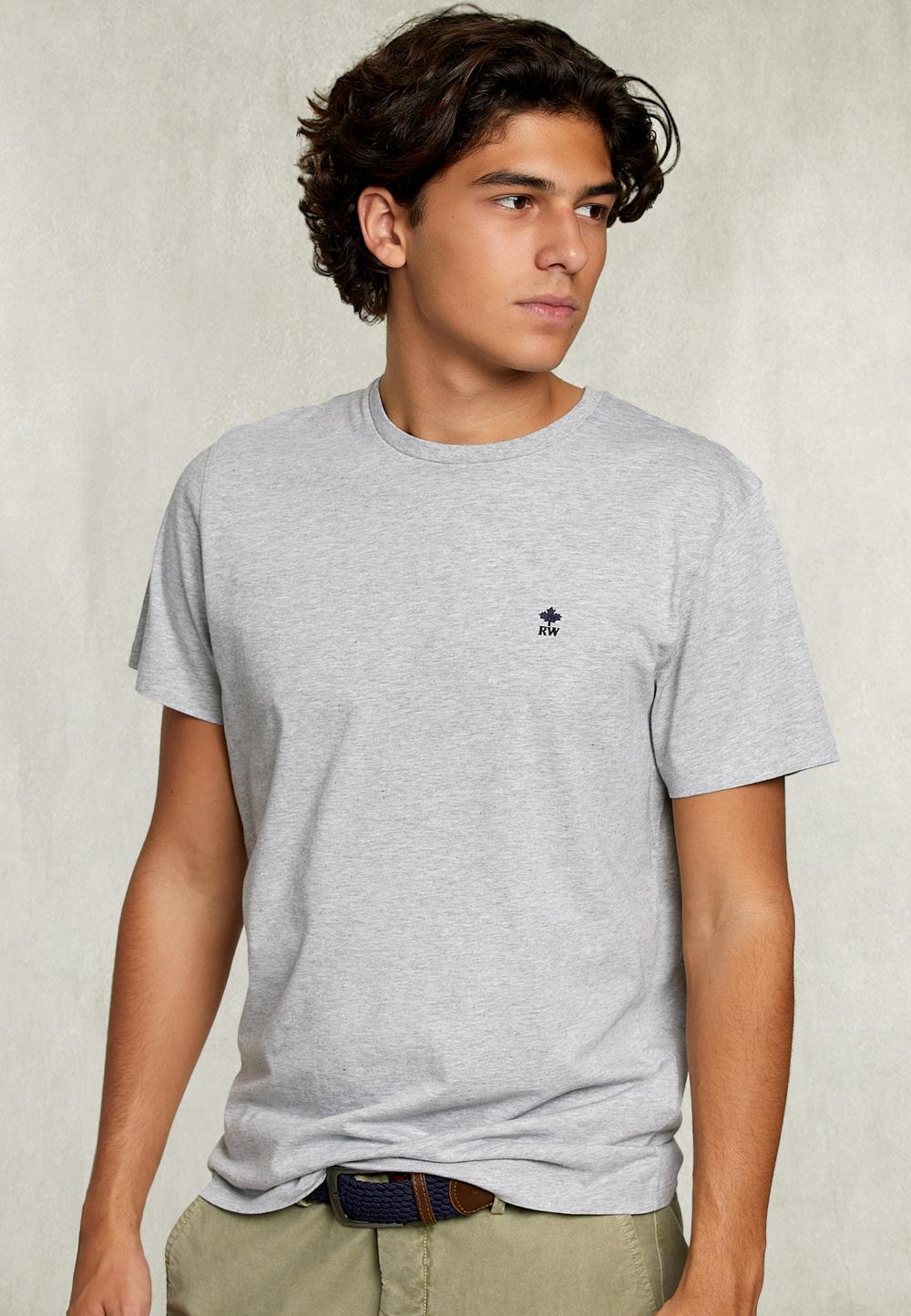 Custom Fit Pima Cotton Crew Neck T-Shirt Oyster Mix - Gris