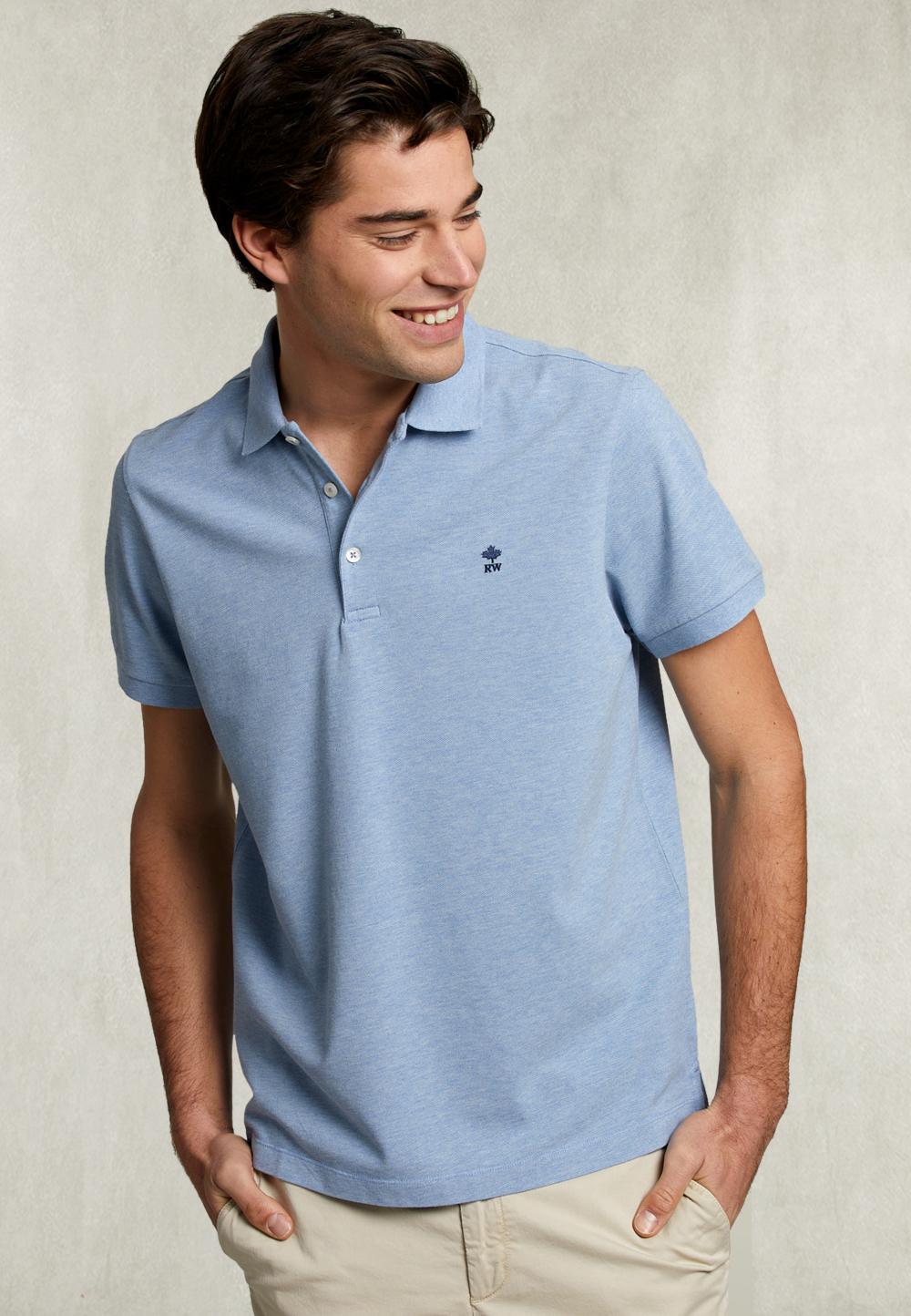 Custom Fit Pima Cotton Polo Air Mix - Bleu