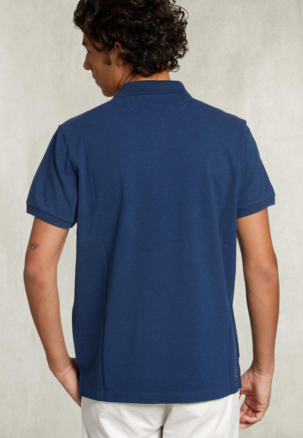 Custom Fit Pima Cotton Polo Deep Blue Mix - Bleu