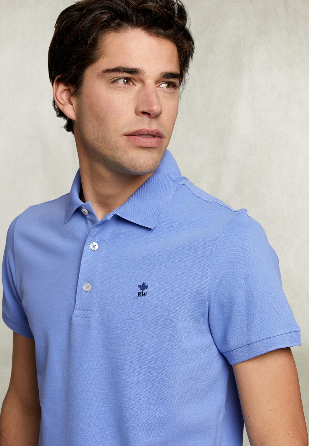 Custom Fit Pima Cotton Polo Mile - Bleu