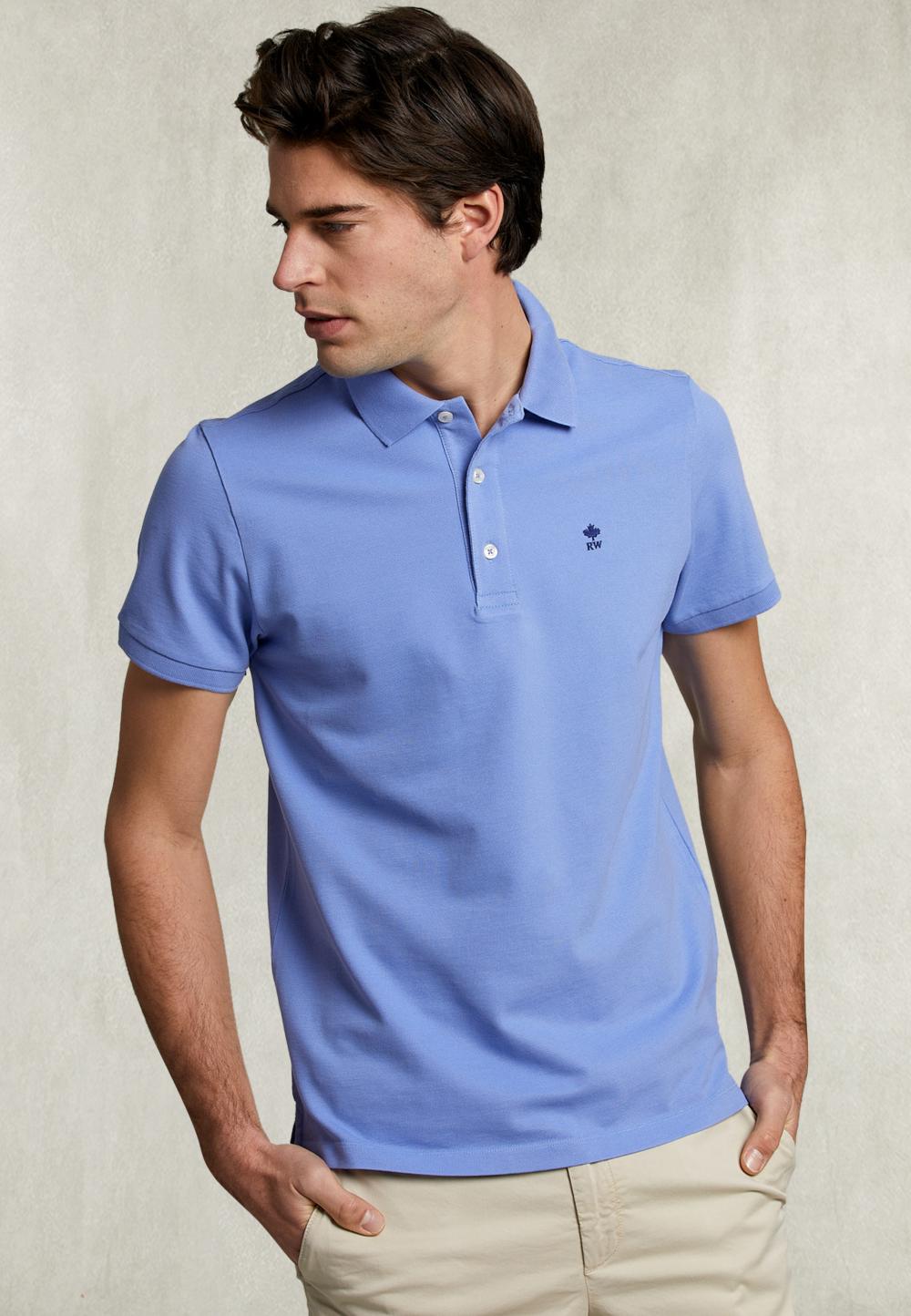 Custom Fit Pima Cotton Polo Mile - Bleu