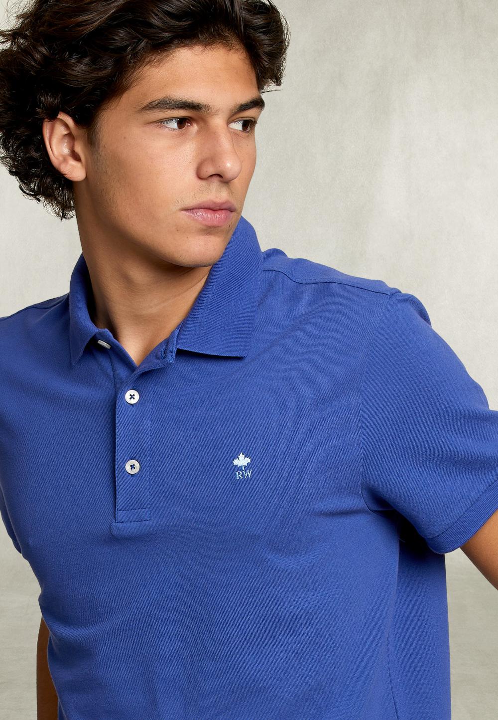 Custom Fit Pima Cotton Polo Toeareg - Bleu