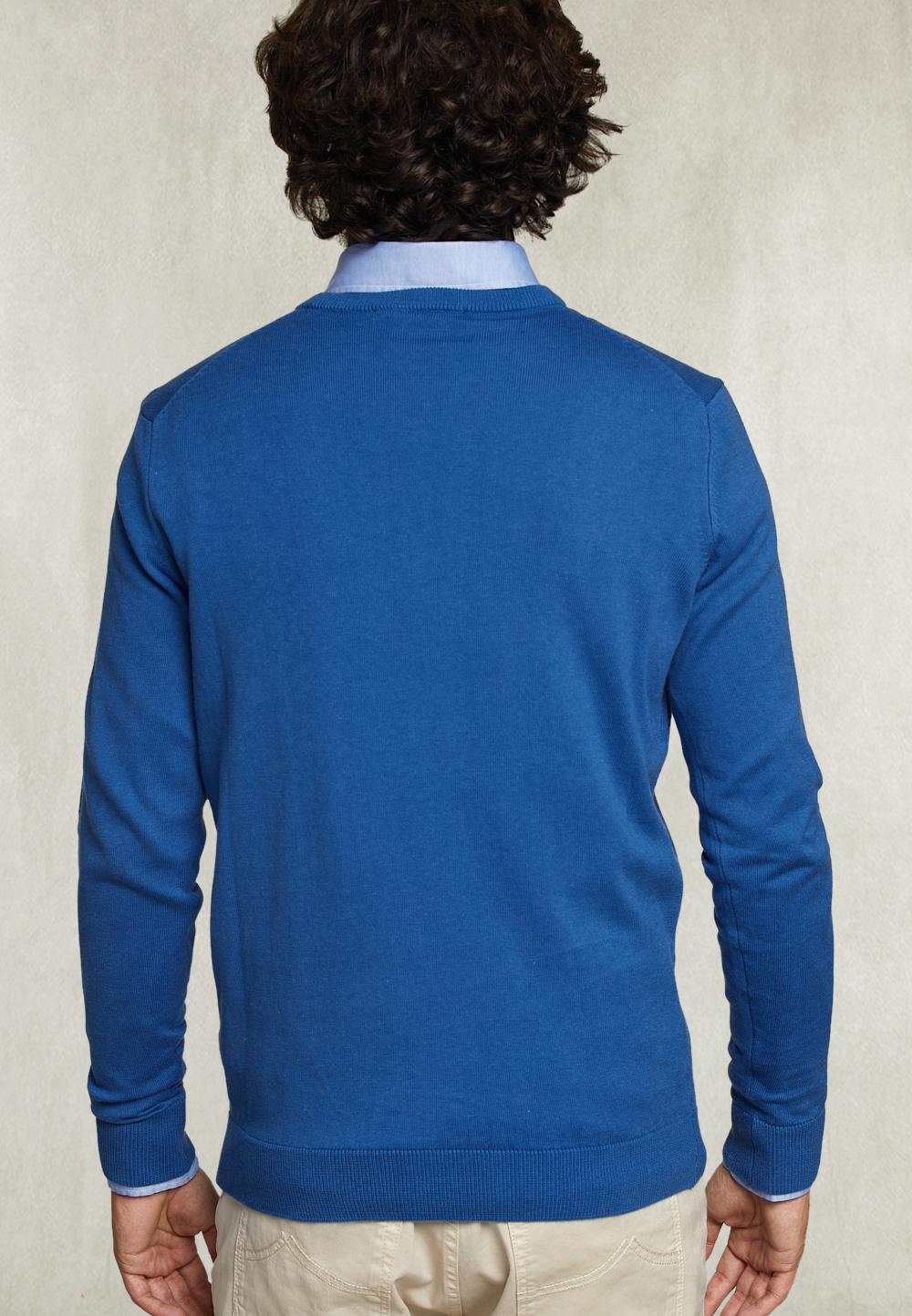 Basic Crew Neck Pullover Exotic Blue Mix - Blauw