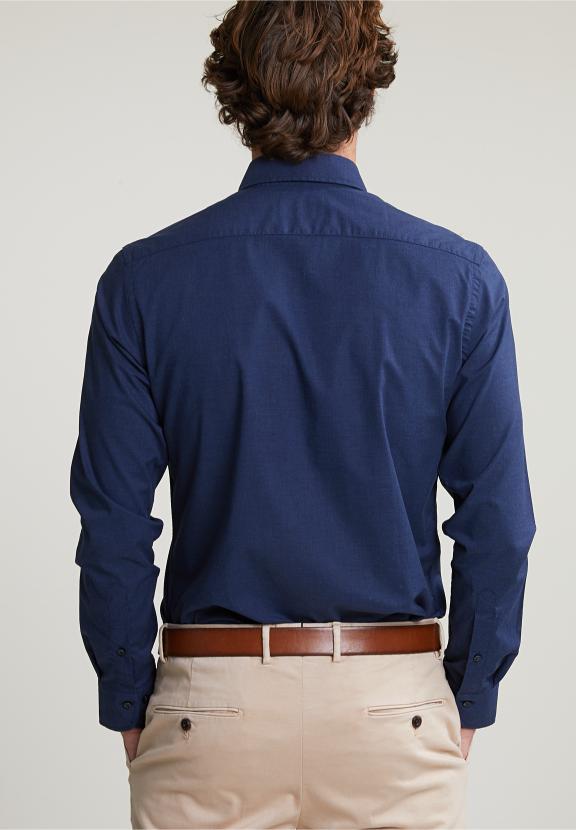 Custom Fit Uni Shirt Blue - Blauw