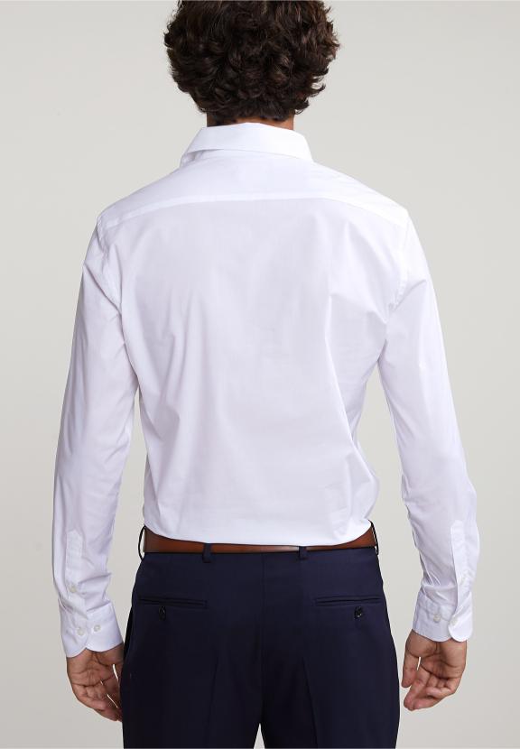Slim Fit Uni Shirt White - Wit