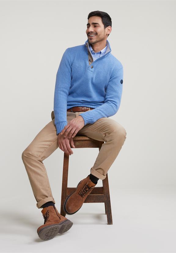Regular Fit Checked Shirt With Pocket Blue/White - Meervoudig
