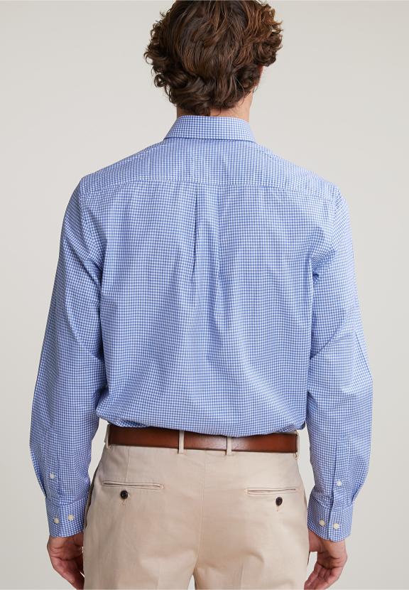 Regular Fit Checked Shirt Blue/White - Meervoudig