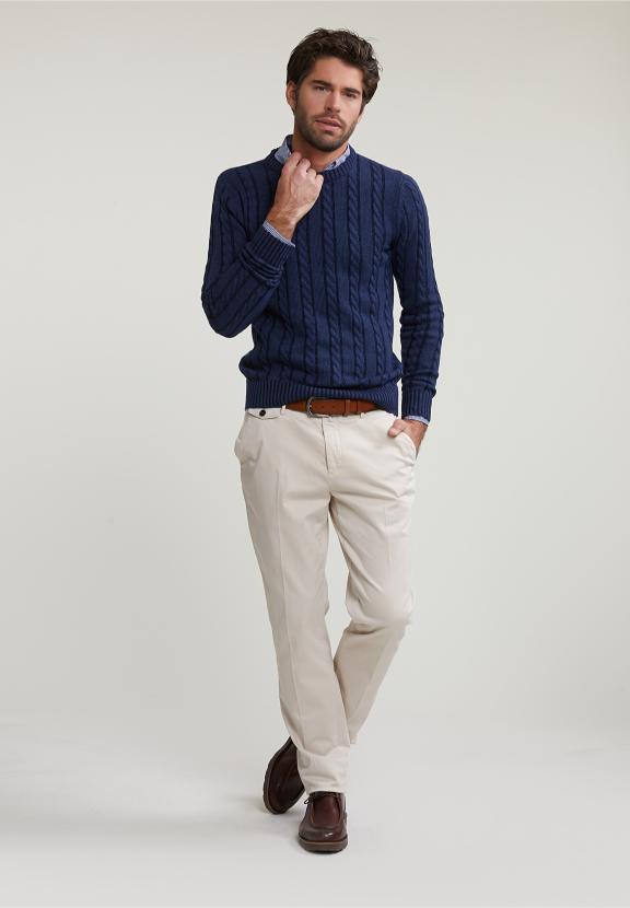 Slim Fit Checked Shirt With Pocket Blue/White - Meervoudig