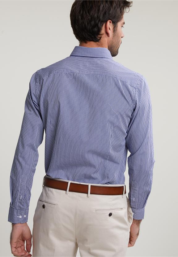 Slim Fit Checked Shirt With Pocket Blue/White - Meervoudig