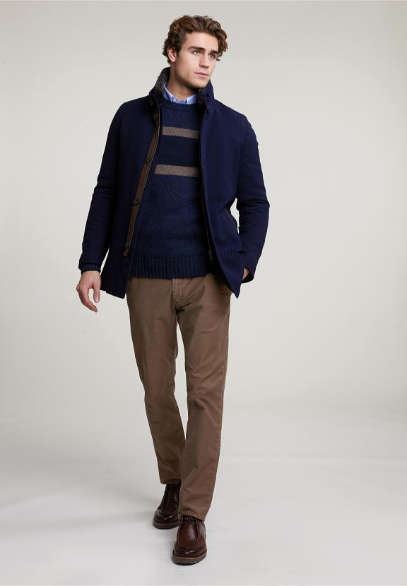 Slim Fit Uni Shirt With Pocket Blue - Meervoudig