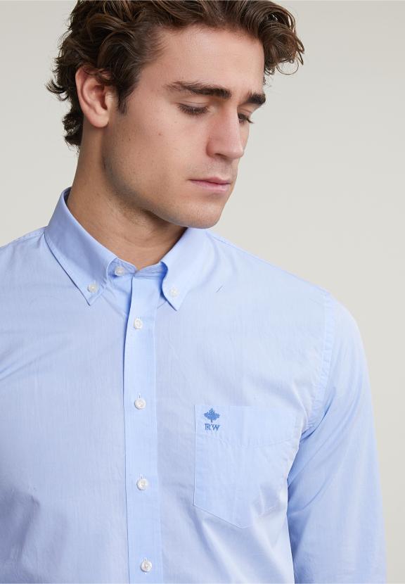 Slim Fit Uni Shirt With Pocket Blue - Multi