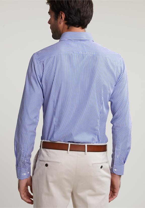 Slim Fit Striped Shirt Blue/White - Meervoudig