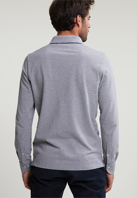 Custom Fit Cotton Polo Inox Mix - Grijs
