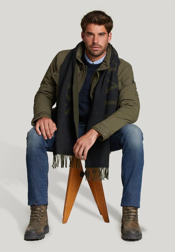 Quilted Jacket Applied Pockets Olivero - Vert