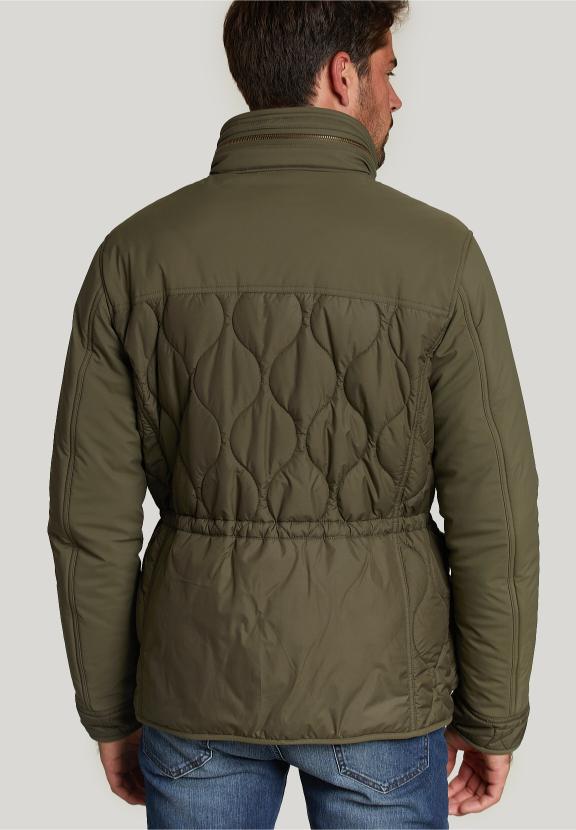 Quilted Jacket Applied Pockets Olivero - Vert