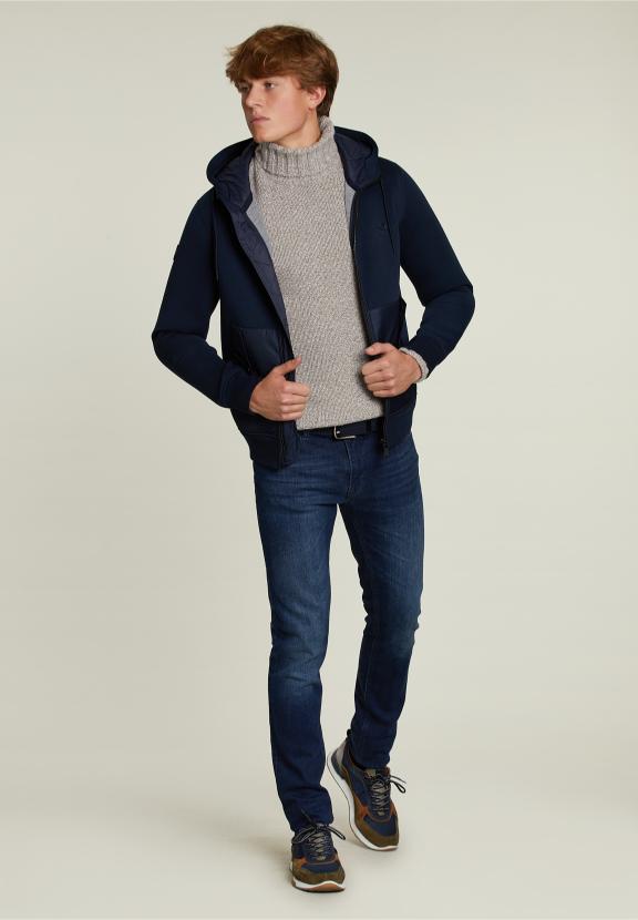 Custom Fit Wool-Cashmere Sweater Barrel Mix - Marron