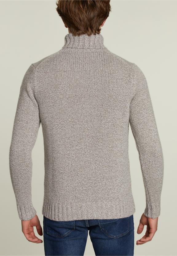 Custom Fit Wool-Cashmere Sweater Barrel Mix - Bruin