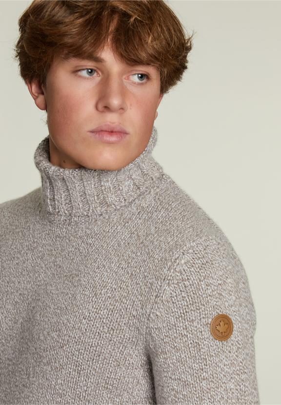 Custom Fit Wool-Cashmere Sweater Barrel Mix - Bruin