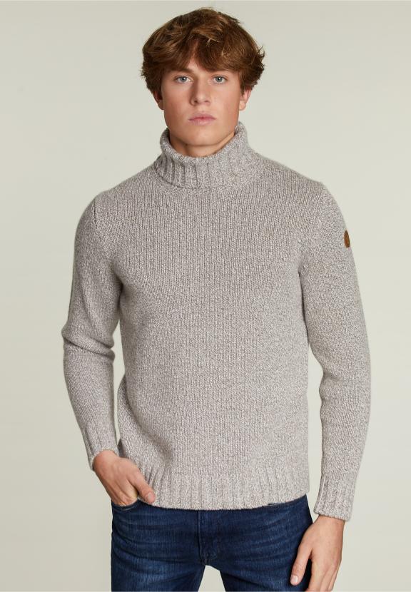 Custom Fit Wool-Cashmere Sweater Barrel Mix - Bruin