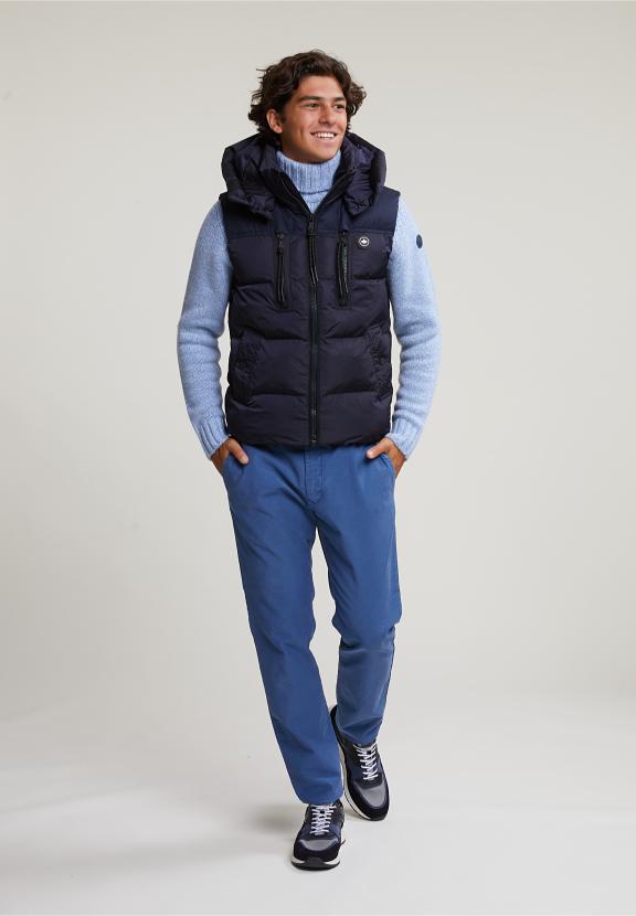 Custom Fit Wool-Cashmere Sweater - Sky Mix - Blauw