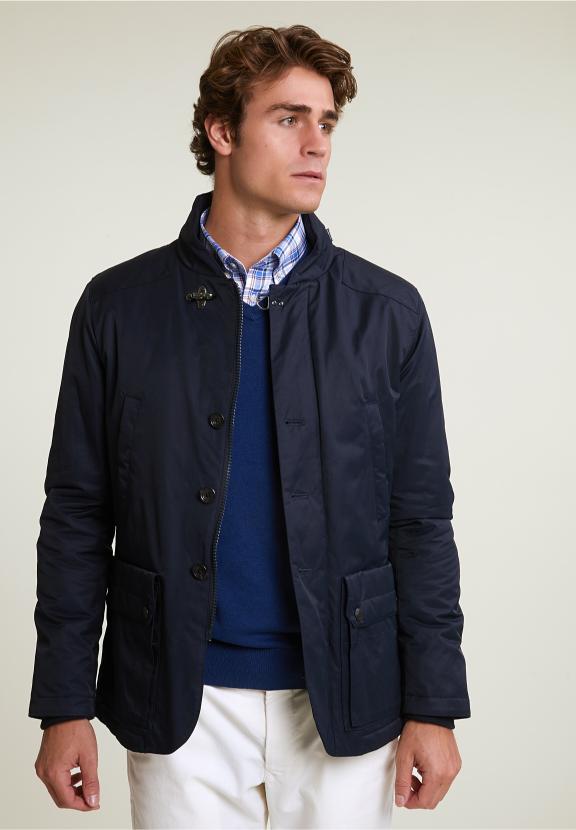 Fancy Jacket Applied Pockets Navy - Bleu