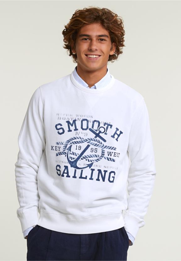 Cotton Fantasy Crew Neck Sweater Off White - Wit