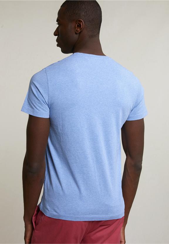 Normal Fit Basic T-Shirt Short Sleeves Seashore Mix - Blauw