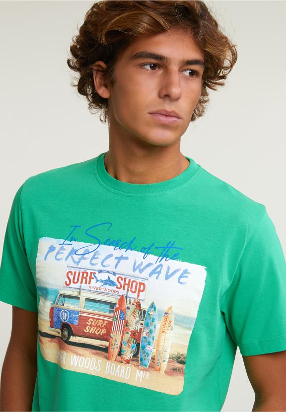 Normal Fit Basic T-Shirt Short Sleeves Apple - Groen