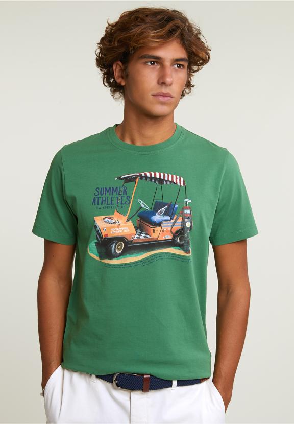 Normal Fit Basic T-Shirt Short Sleeves Belize Green - Groen