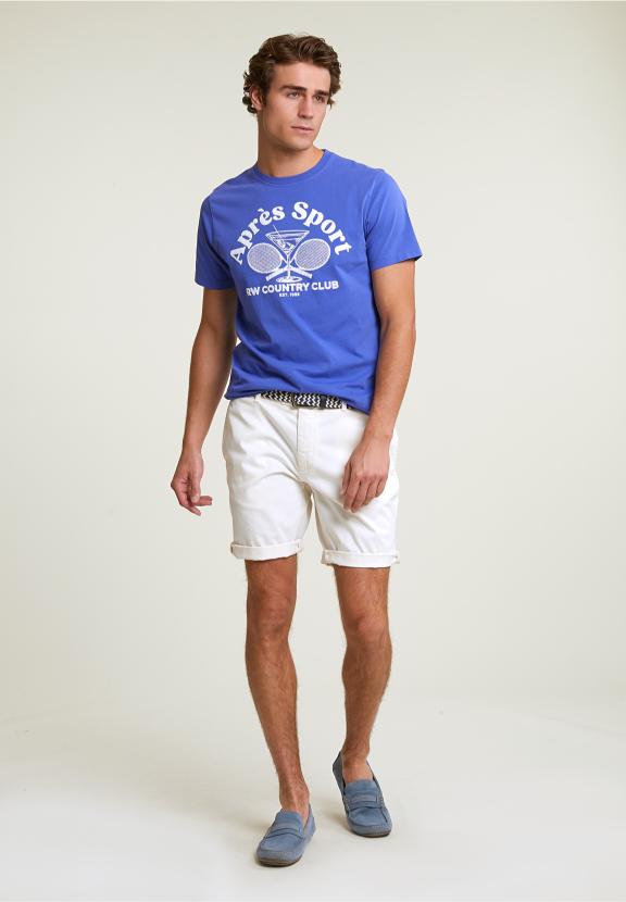 Normal Fit Basic T-Shirt Short Sleeves Reef Blue - Blauw