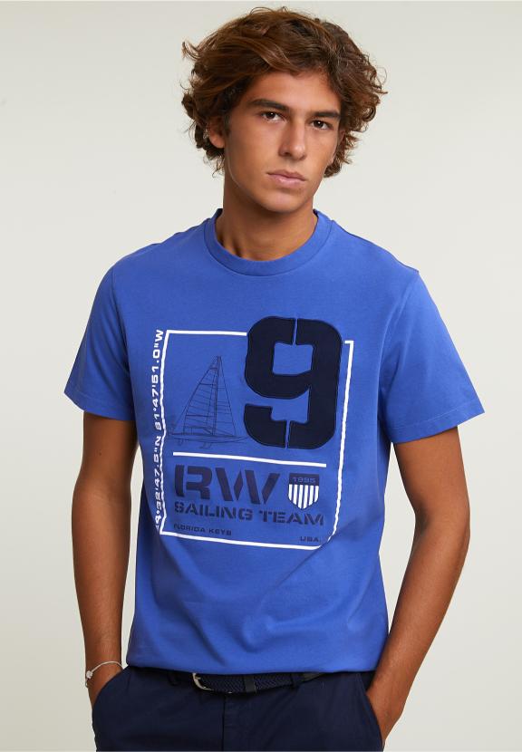 Custom Fit Fantasy T-Shirt Short Sleeves Caribbean Blue - Blauw